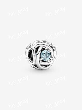 Pandora March Sea Aqua Blue Eternity Circle Charm